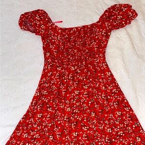 Red Summer Flower Dress